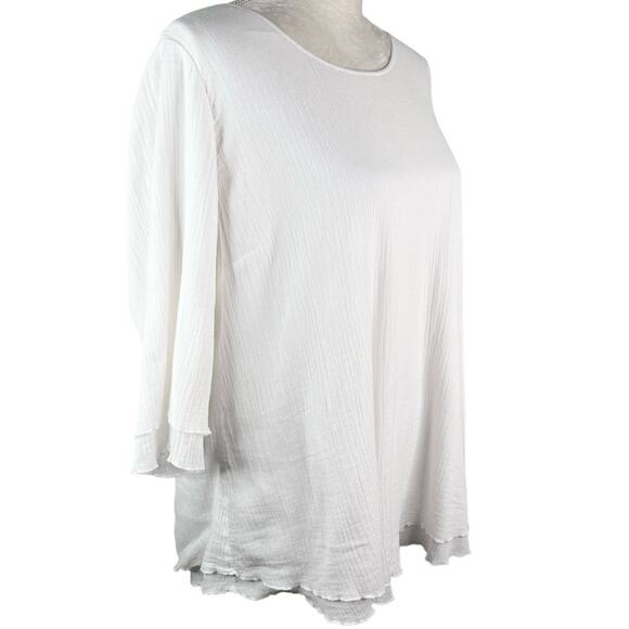 Soft Surroundings Siesta Key Tunic White Large Gauze Layered - Picture 9 of 13